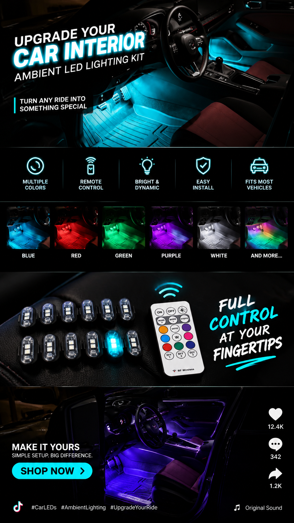 Remote Control LED Ambient Lighting