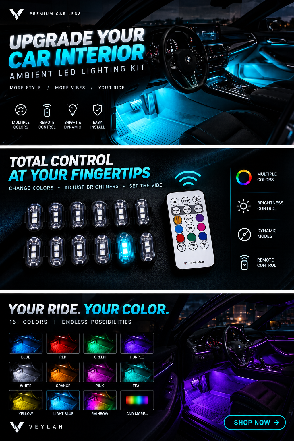 Remote Control LED Ambient Lighting